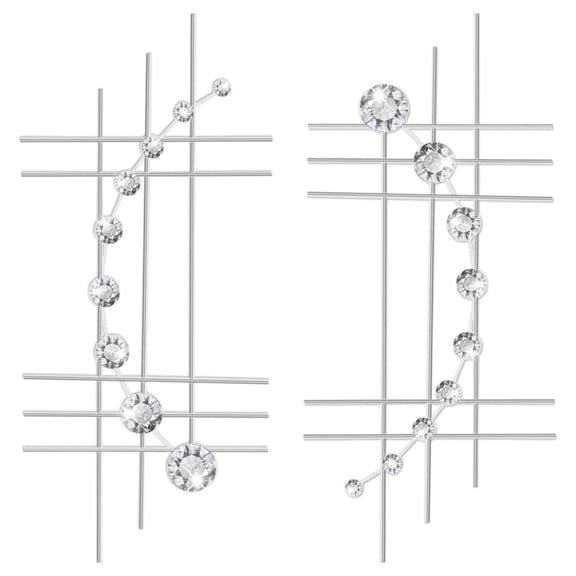 4 Pcs Metal Wall Art, Silver Polygonal Design for Living Room, Modern Home Wall Decor with Reflective Beads, Abstract Geometric Accent, Long-lasting Iron Sculpture, 36 x 12 cm/14.17 x 4.72 in