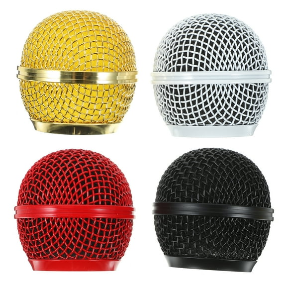 4 Pcs Microphone Grille Covers Wireless Metal Replacement Web Head Accessories