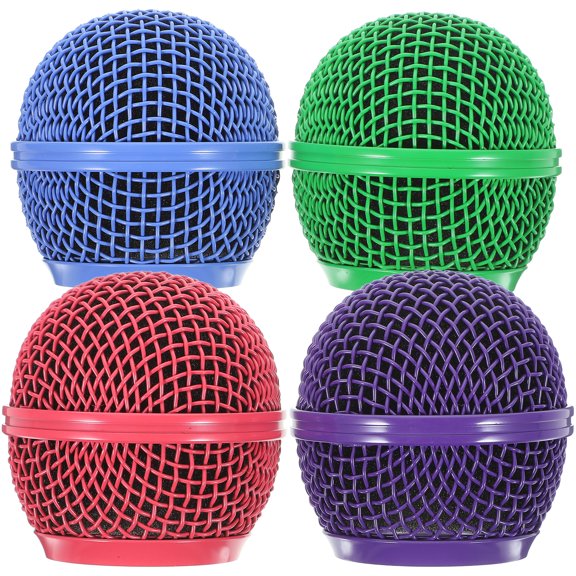 4 Pcs Microphone Grille Mesh Head Ball Replacement Metal Parts for Cordless Component Micophone Cover Replacements