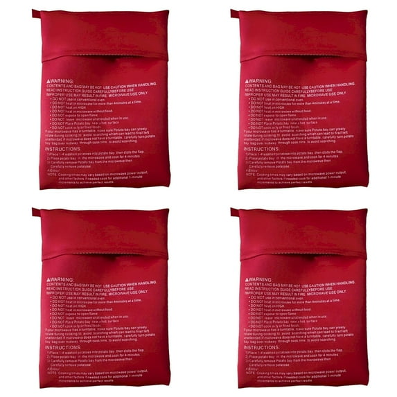 4 Pcs Microwave Potato Bag,Reusable Baked Potato Microwave Bag,Microwave Potato Cooker Bag,Potato Microwave Baking Bag,Potato Bag For Microwave Potatoes Baking Pouches Cooking Bags,7.09x9.84 in