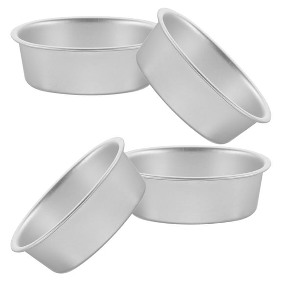 4 Pcs Mini Cake Pans Flat Aluminum Alloy Baking Mold Mould Oval Shape Tart Tin Muffin