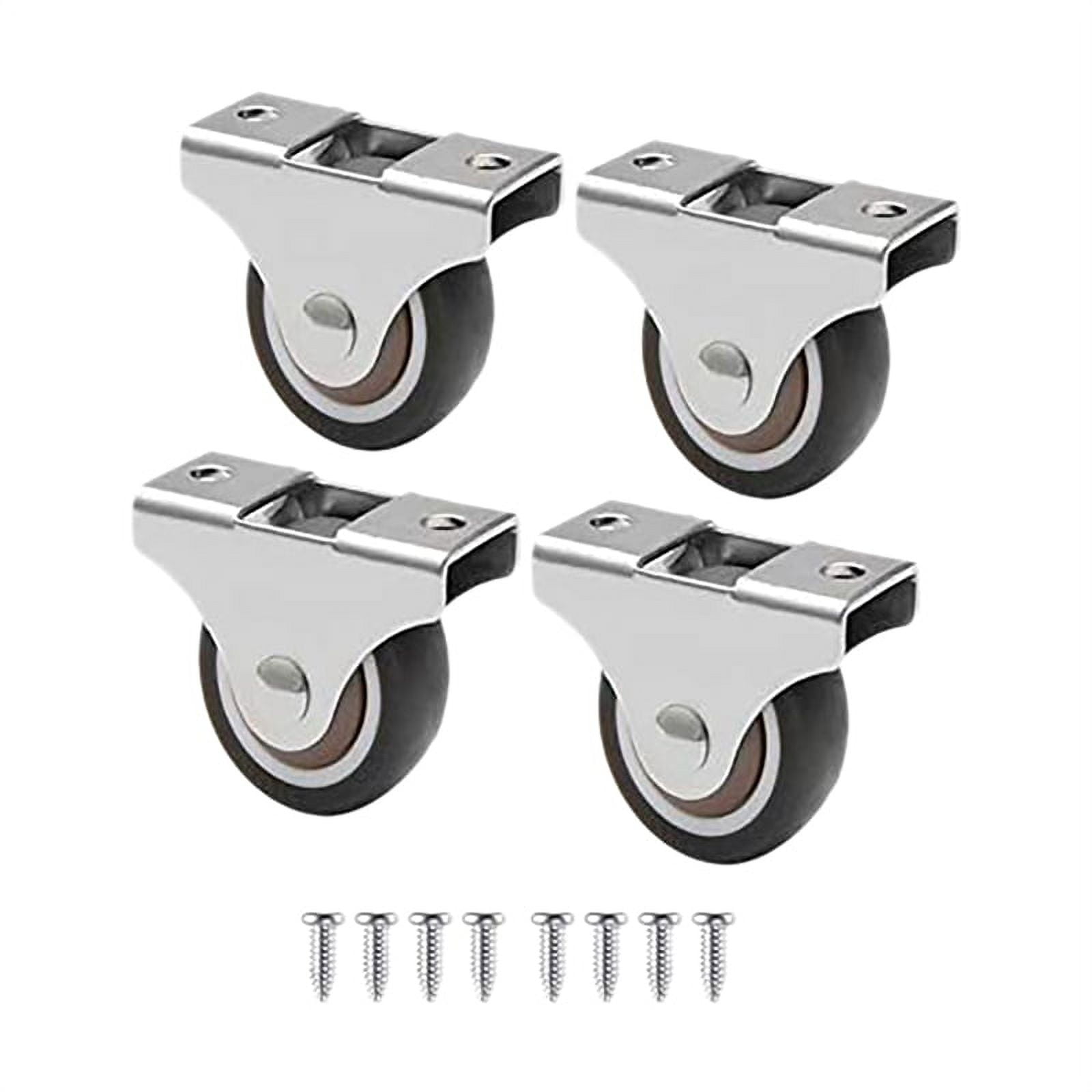4 Small Fixed Castor Wheels,Silent Rubber Caster Wheels Furniture  Rollers,Furniture Replacement Caster Wheel Orienteering Drawer Caster  Wheel,with