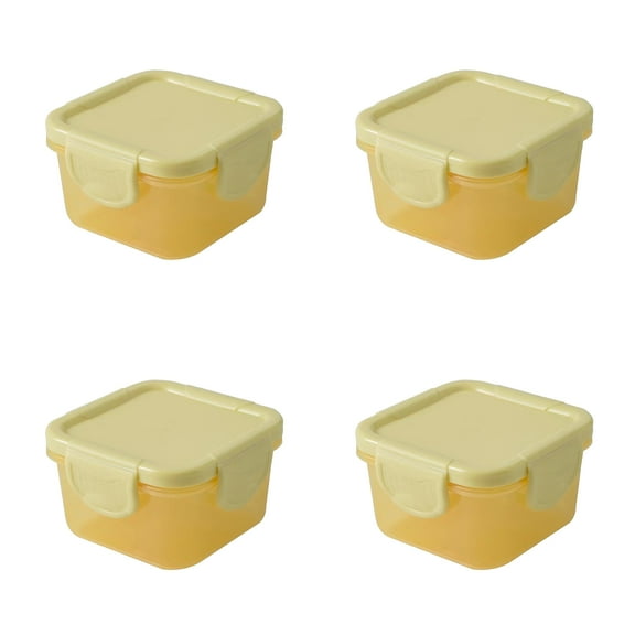 4 Pcs Mini Food Storage Containers, Small Tupperware Containers with Lids, Condiment Sauce Containers, Mini Freezer Storage Containers Airtight Containers, Dishwasher Freezer and Microwave Safe