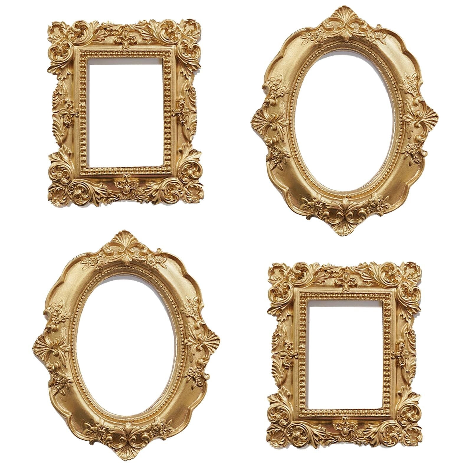 4 Pcs Mini Gold Picture Frames, Tiny Vintage Picture Frames Antique ...
