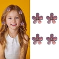 thumbnail image 1 of 4 Pcs Mini Hair Claw Clips Bangs Grip Clip Cat's Eye Stone Flower Hair Clips Cute Hair Pin Strong Hold Non-Slip Hair Barrettes Hair Claw Clips for Girls and Women (4fajia-purple), 1 of 1