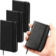 thumbnail image 1 of 4 Pcs Mini Leather Pocket Notebook 4 x 2.5 Inch Small Hardcover Notebook 50 Sheets Hardcover Mini Notepad Tiny Lined Journal for Office Home School Writing Supplies(Blank Style), 1 of 7