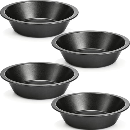 4 Pcs Mini Pie Pans, 5 Inch Round Small Pot Pie Plates, Nonstick Carbon Steel Bakeware Set for Baking Pies, Tarts