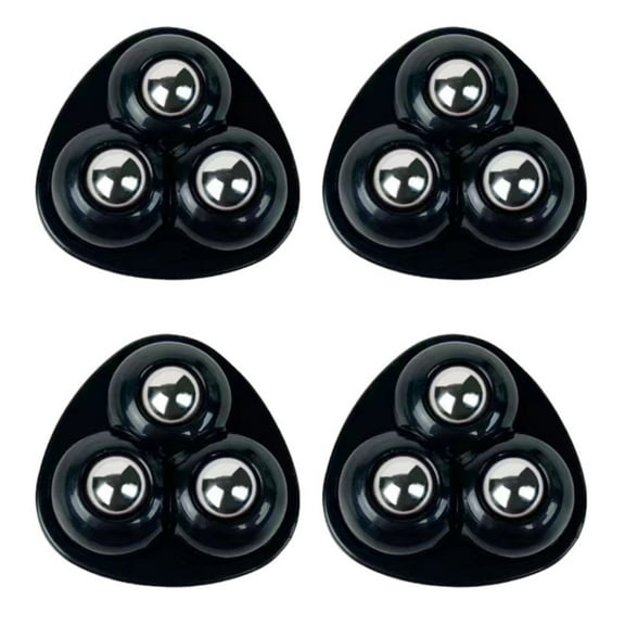 4 Pcs Mini Rotation Appliance Rollers, Small Self Adhesive Casters Wheels, Sticky Pulley Swivel Casters, Rotation Swivel Rollers for Furniture, Coffee Maker, Air Fryer, 1.45x1.45 Inch, Black