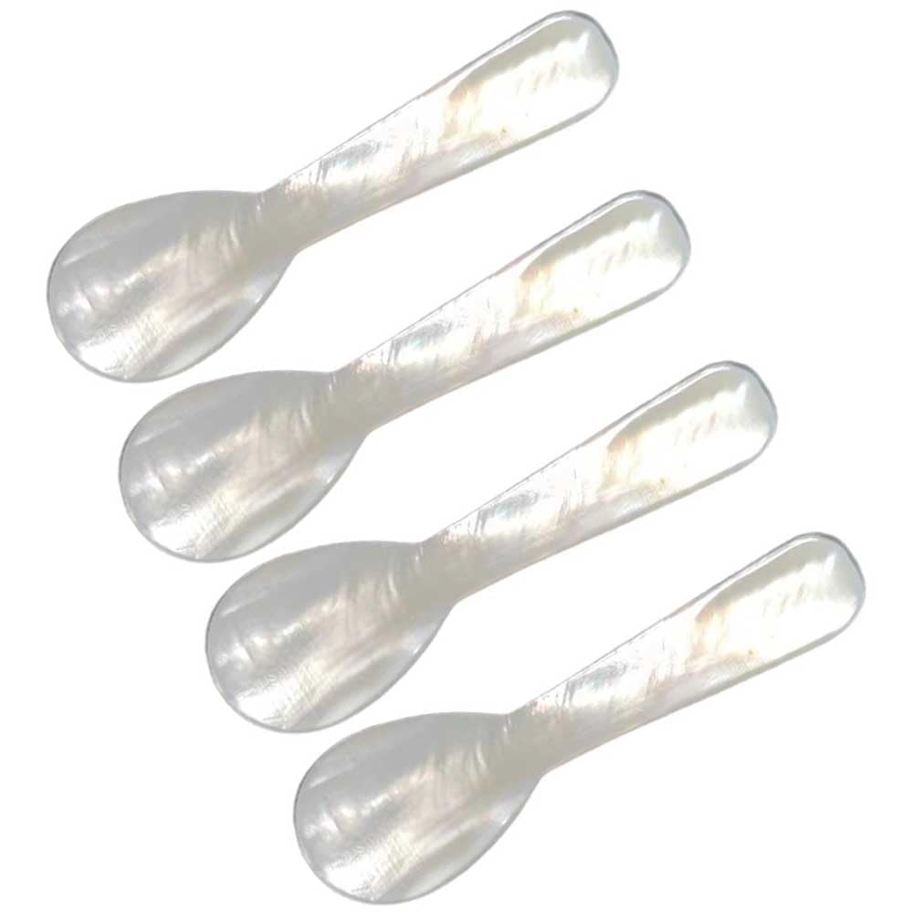 4 Pcs Mini Shell TSF6 Cosmetic Spoons Reusable Skin Care Spatulas Eye ...