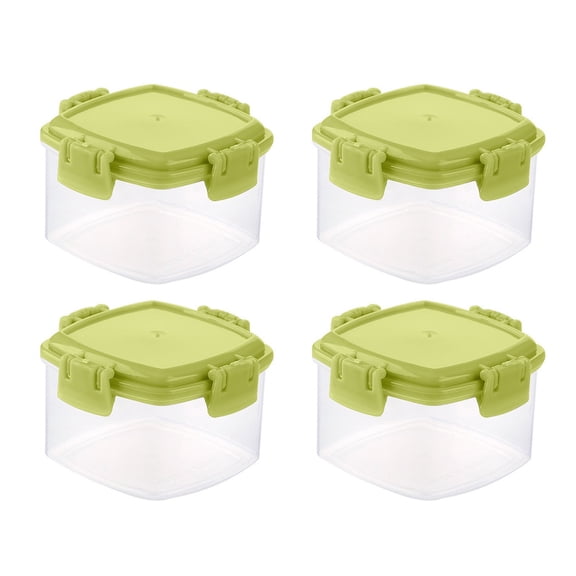 4 Pcs Mini Snack Container 2 oz 60 mL 4 Count Small Knick Knack Pot for Dips Sauces Travel Portable Seasoning Holder Reusable BPA Free Food Prep Cups for Lunch Box
