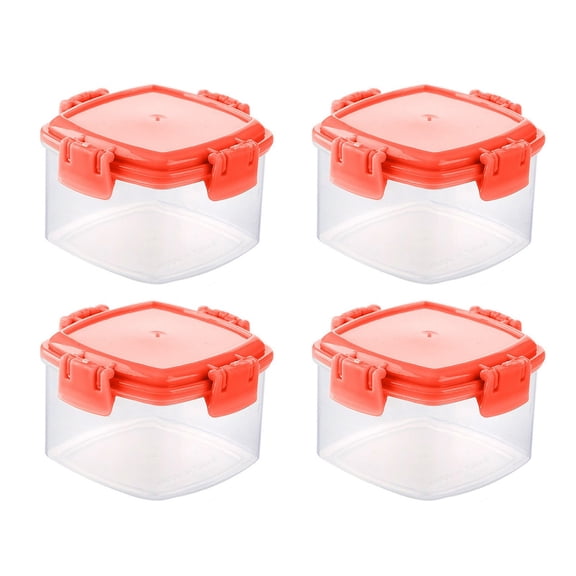 4 Pcs Mini Snack Container 2 oz 60 mL 4 Count Small Knick Knack Pot for Dips Sauces Travel Portable Seasoning Holder Reusable BPA Free Food Prep Cups for Lunch Box