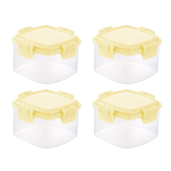 4 Pcs Mini Snack Container 2 oz 60 mL 4 Count Small Knick Knack Pot for Dips Sauces Travel Portable Seasoning Holder Reusable BPA Free Food Prep Cups for Lunch Box