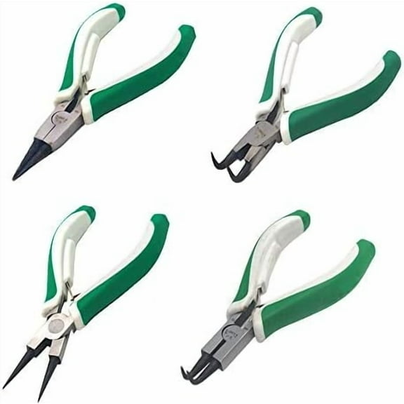 4 Pcs Mini Snap Ring Pliers Set Heavy Duty External/Internal Circlip Pliers with Straight/Bent Jaw for Ring Remover Retaining$$Tools & Hardware Other