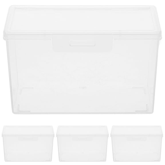 4 Pcs Mini Storage Box Photo Boxes Greeting Card Organizer Small Plastic Container Containers Travel