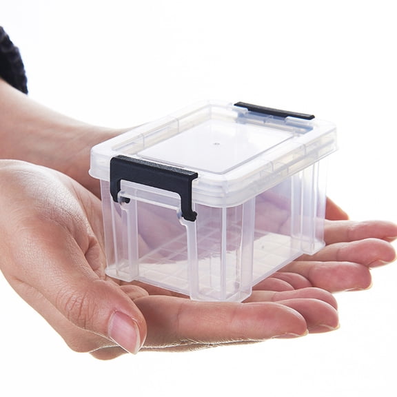 4 Pcs Mini Storage Box Toy Parts Case Holder Bins with Lid Containers Lids Collection