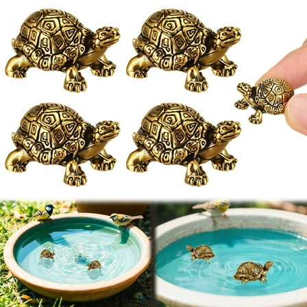 Feledorashia 4 Pcs Mini Turtle/Birds Shape Copper Bath Disk Ornaments,Home Decor Collection