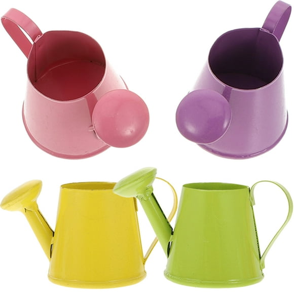 4 Pcs Mini Watering Can Kettle Outdoor Plants Decor Small Metal Kids Retro Baby