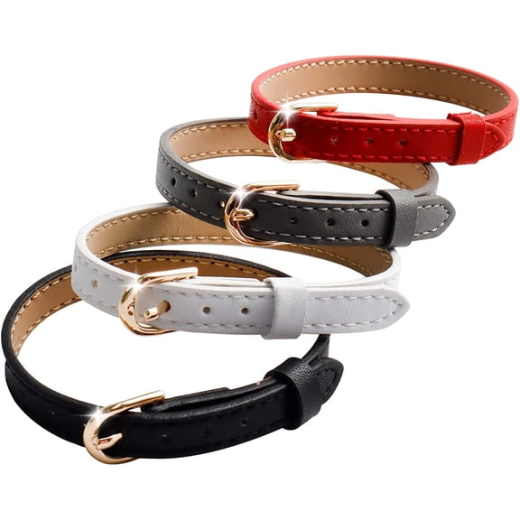4 Pcs Miniature Belt 1/6 Scale Mini Simulation Leather Belt for 6 inch Miniature People Costume Accessories Mini House Decor
