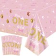 thumbnail image 1 of 4 Pcs Miss Onederful 1st Birthday Tablecloths - Rectangular Pink Gold Table Covers 1st Birthday Decorations for Girls Kids One Year Old Baby Shower Party Supplies, 51 x 86.6 Inch, 1 of 7