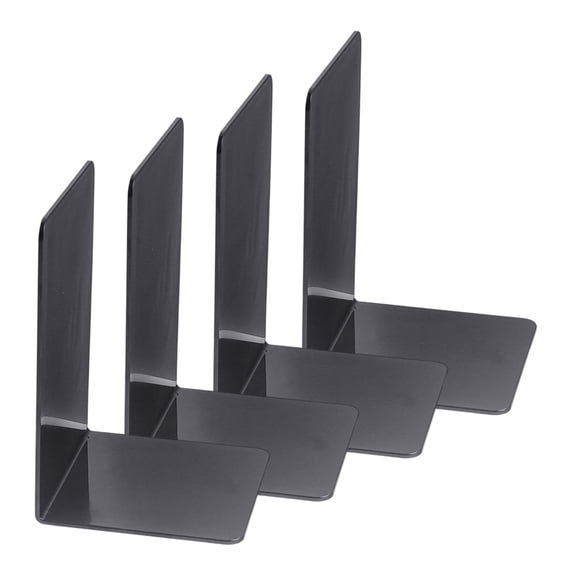 4 Pcs Modern Acrylic Book Stoppers, L-Shaped Holders for Study Desk Library Organization