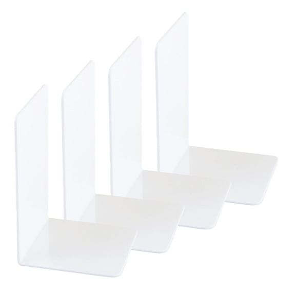 4 Pcs Modern Acrylic Book Stoppers, L-Shaped Holders for Study Desk ...