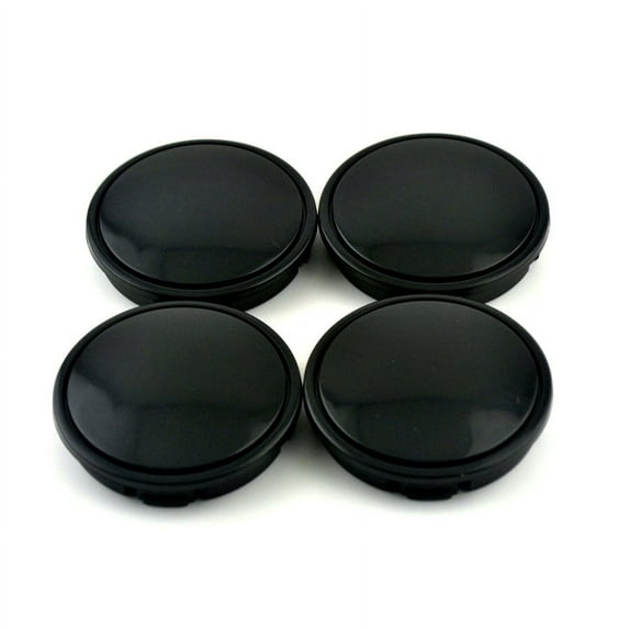 4 Pcs Modified ABS Low Profile Black Car Wheel Center Hub Caps 8 Teeth Fixed