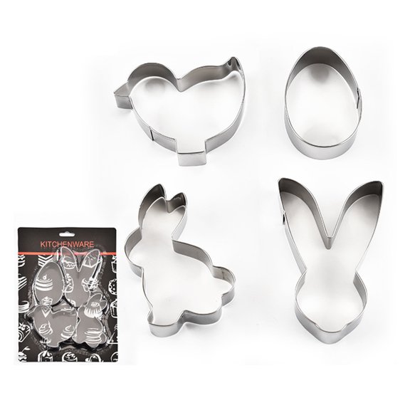 Raindrops Cake and Fondant Molds Silver Rabbit Chick Designs Easy Demold Safe Use 4Pcs