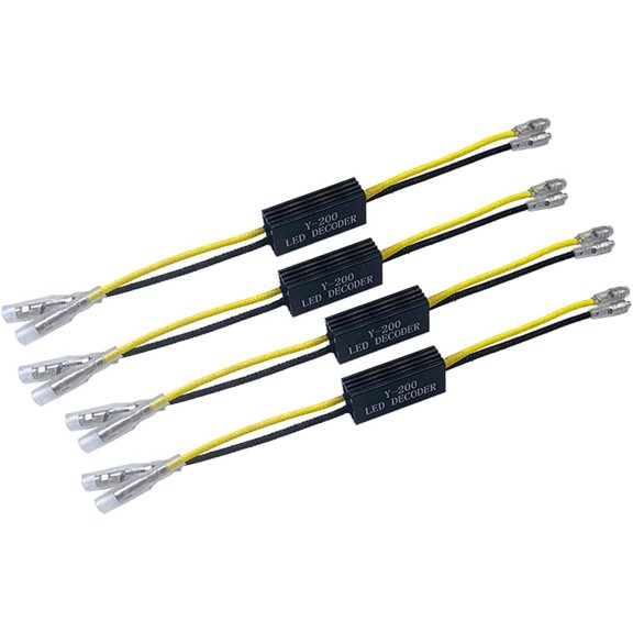 4 Pcs Motorcycle LED Turn Signal Decoder Load Resistors, 10W 10 Flash Fix Error, Indicator Error Canceller for Scooter, Plug-and-Play Bullet Connectors, Anti-Corrosion Aluminum Housing
