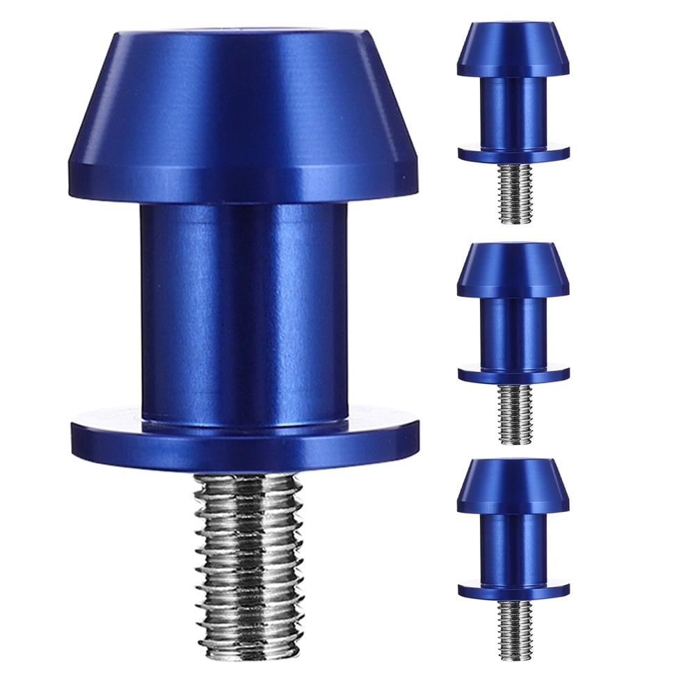 4 Pcs Motorcycle Screws Motorbike Swing Arm Sliders Accessory Kickstand Blue