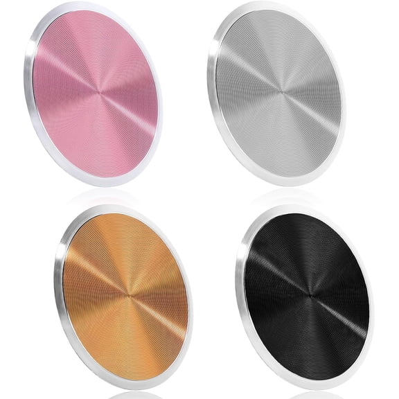 4 Pcs Mount Metal Plates for Magnetic Phone Holder, Metal Plates Replacement Set, Replacement Circular Patch of Magnetic Cell Phone Mount with Strong Adhesive Sticker for Mobile Phone(4 Colors
