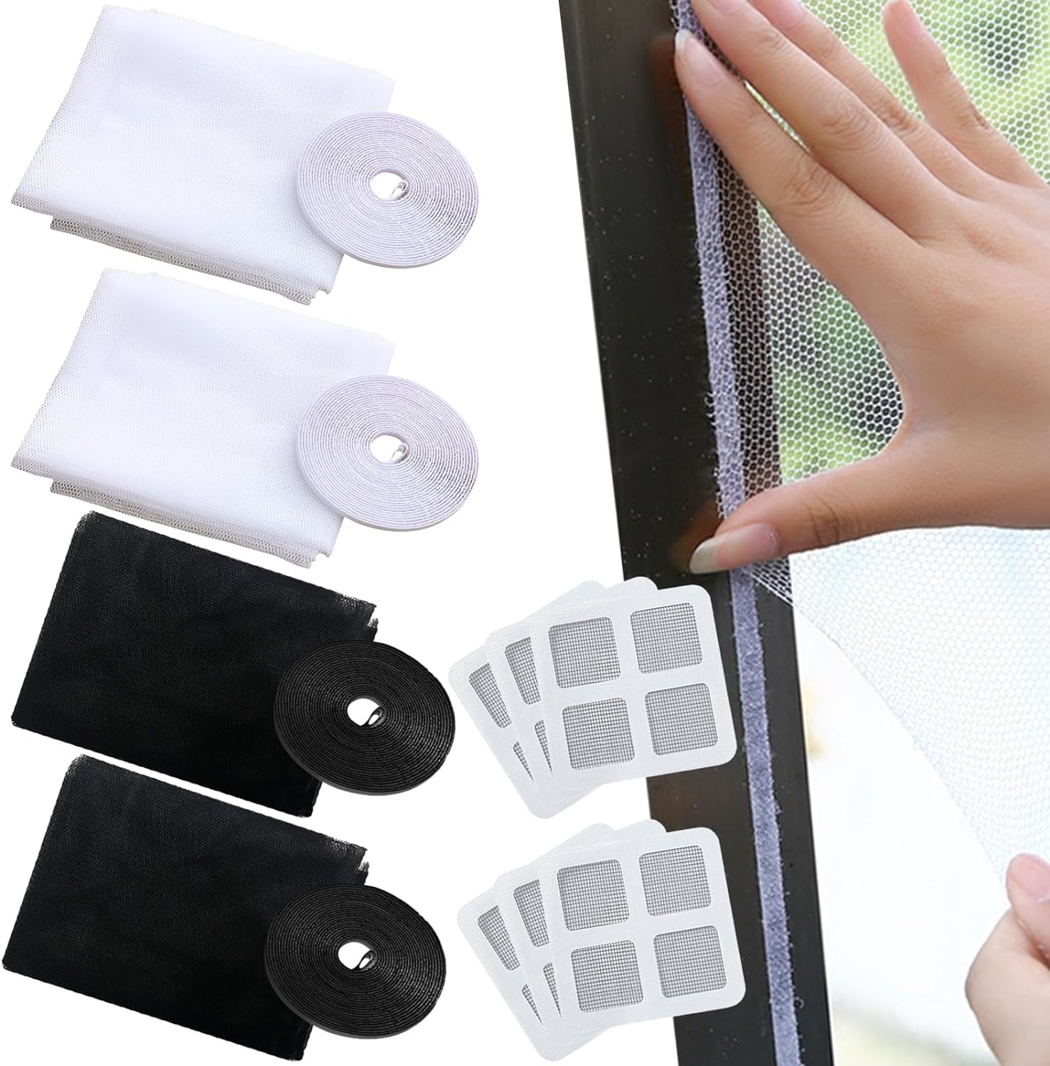 Moustiquaire Pour Fenêtre 6 Pièces - Filet Anti-insectes Autocollant Polyester 150x130cm