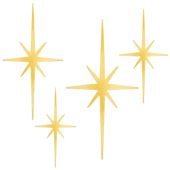 4 Pcs Multi Size Iron Starburst Wall Art Professional Structural Display4pcs)gold)