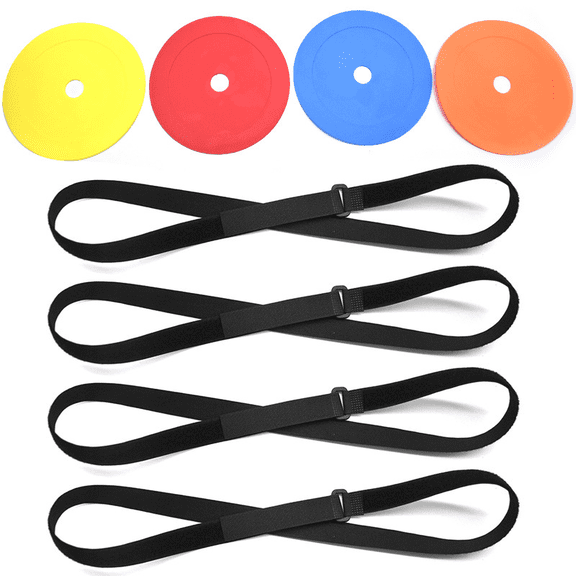 4 Pcs Multicolor Football Training Target Set, Adjustable Soccer Shooting Discs, TPE Hanging Goal Practice Boards with Straps, 6.2 in Diameter for Skill Improvement, Indoor Outdoor Use