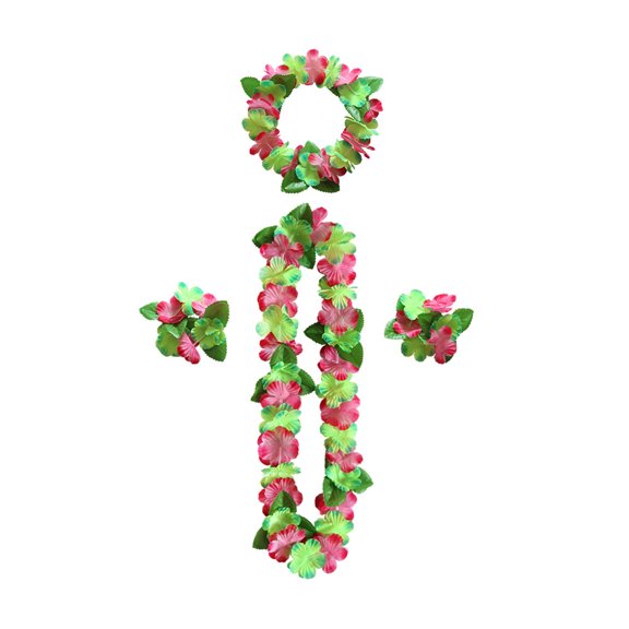 4 Pcs Multicolor Hawaiian Leis for Graduation Party, Dance Party, Photo Prop in Outdoors (Multicolor)