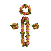 4 Pcs Multicolor Hawaiian Leis for Graduation Party, Dance Party, Photo Prop in Outdoors (Multicolor)