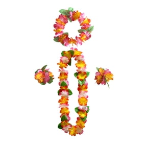 4 Pcs Multicolor Hawaiian Leis for Graduation Party, Dance Party, Photo Prop in Outdoors (Multicolor)