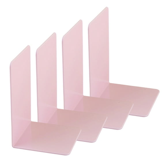 4 Pcs Multifunctional Acrylic Book Stoppers Practical Book Holders Shelf Decorative Bookends L-Shape Bookends
