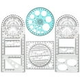 thumbnail image 1 of 4 Pcs Multifunctional Geometric Ruler Drawing Tools Plastic Ruler Set Mathematics Measuring Circle Drawing Rulers, 1 of 7