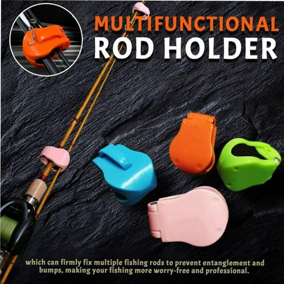4 Pcs Multifunctional Rod Holder, Prevent Entanglement and Bumps, Portable Beach Fishing Pole Holder, Auto Fixed Clip On Wall Mount