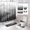 thumbnail image 1 of 4 Pcs Mushroom Shower Curtain Set with Rug Black Red Floral Bathroom Sets with Waterproof Fabric Shower Curtain and Non-Slip Rugs Toilet Lid Cover Bath Mat Decor with Hooks (Red), 1 of 7