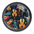 thumbnail image 1 of 4 Pcs Musical Instrument Knobs for Kitchen Cabinet Cupboard Dresser Bookcase Drawer Pulls Handles Round Home Decor, 1 of 8