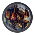 thumbnail image 1 of 4 Pcs Musical Instrument Knobs for Kitchen Cabinet Cupboard Dresser Bookcase Drawer Pulls Handles Round Home Decor, 1 of 8