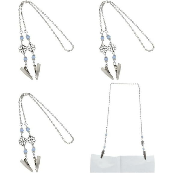 4 Pcs Napkin Holder Chain Clip Napkin Neck Chain Clips Bibs Holder Clips Dental Bib Holder Clips Reusable Napkin Holder Clips