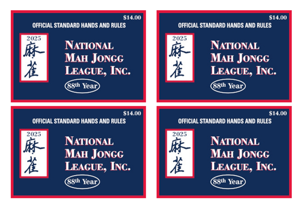 4 Pcs National Mahjong League 2025 Card National Mahjong Official