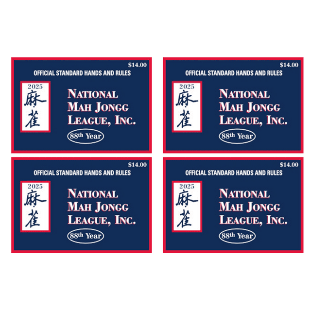 4 Pcs National Mahjong League 2025 Card National Mahjong Official