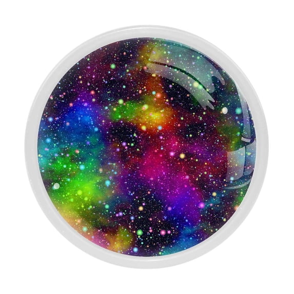 4 Pcs Nebula Starry Sky Knobs for Kitchen Cabinet Cupboard Dresser Bookcase Drawer Pulls Handles Round Home Decor