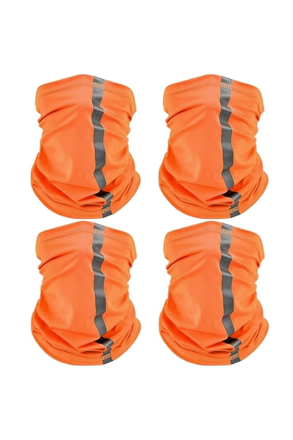4 Pcs Neck Gaiter for Men Reflective Face Mask Cover, UV Sun Protection Neon Balaclava Hi Vis Bandana for Work