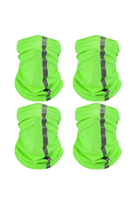 4 Pcs Neck Gaiter for Men Reflective Face Mask Cover, UV Sun Protection Neon Balaclava Hi Vis Bandana for Work