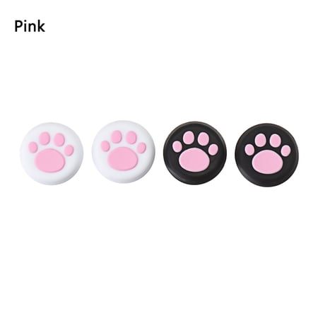 4 Pcs New Analog Replacement Protector Thumb Sticks Grips Controller Silicone Caps PINK