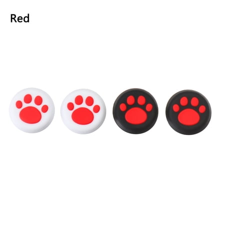 4 Pcs New Analog Replacement Protector Thumb Sticks Grips Controller Silicone Caps RED